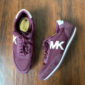 MICHAEL MICHAEL KORS Gold Accent Burgundy Fashion Sneakers